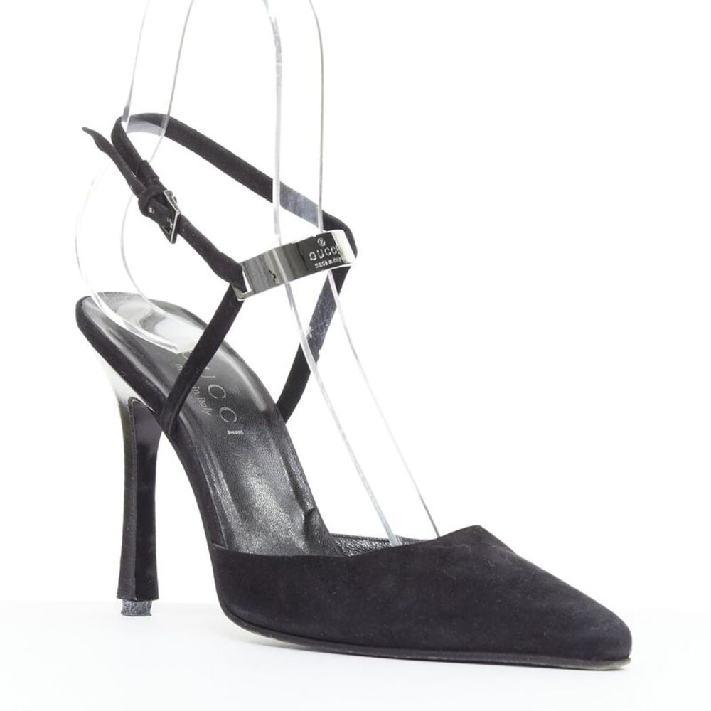 Gucci Tom Ford Suede ID Plate Pumps